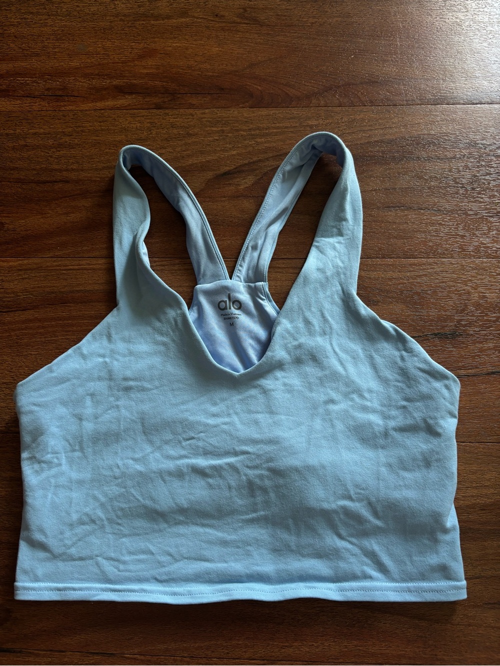 ALO Yoga Light Blue Racerback Crop Top